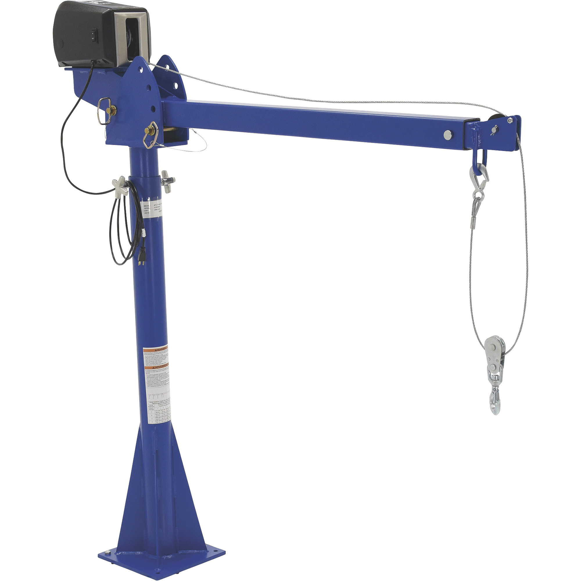 Vestil AC Powered Lift Jib Crane - 2000-Lb. Capacity, 360° Positioning, Telescoping Boom, Model# WTJ-20-4-AC-CSA